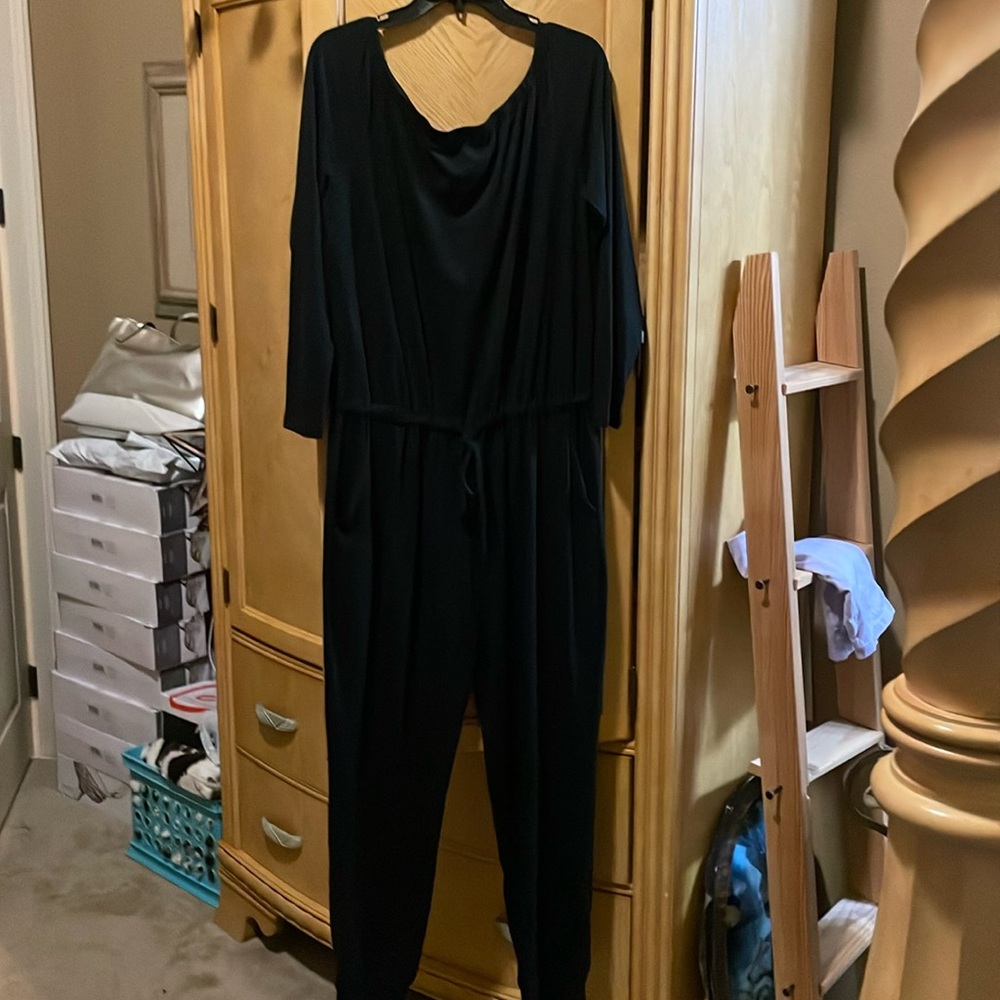⭐️Goodnight macaroon black tee shirt jumpsuit size xl - Picture 6 of 11